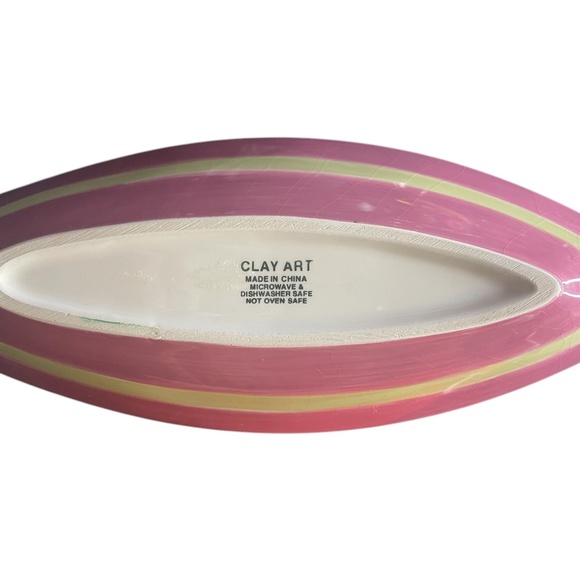 2 Clay Art Ceramic Surfboard Snack Plates Dip Bowls Days of Summer Fun Hang Ten - Picture 6 of 8